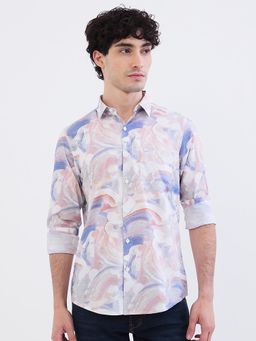 Spykar - Soft Pink Slim Fit Casual Shirt for Men