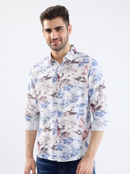 Spykar - Air Force Blue Slim Fit Casual Shirt for Men