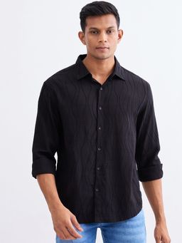 Spykar - Jet Black Comfort Fit Casual Shirt for Men