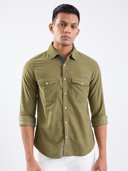 Spykar - Avocado Green Slim Fit Casual Shirt for Men