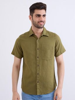 Spykar - Avocado Green Slim Fit Casual Shirt for Men