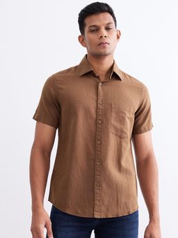 Spykar - Bison Brown Slim Fit Casual Shirt for Men