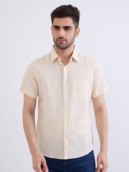 Spykar - Cream White Slim Fit Casual Shirt for Men
