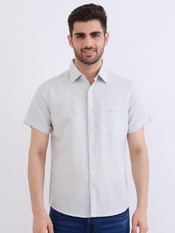 Spykar - Silver Grey Slim Fit Casual Shirt for Men