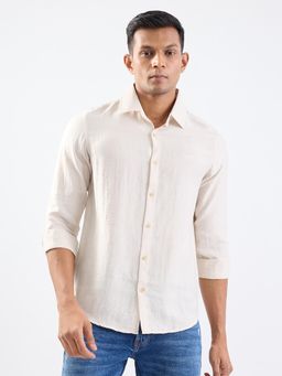 Spykar - Light Fawn Slim Fit Casual Shirt for Men
