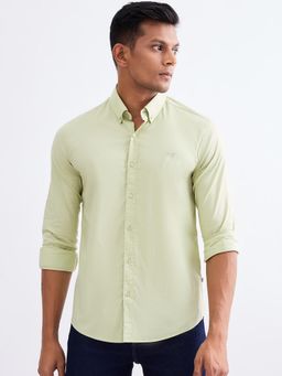 Spykar - Lint Green Slim Fit Casual Shirt for Men