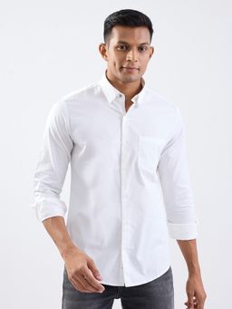Spykar - White Slim Fit Casual Shirt for Men