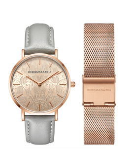 BCBGMAXAZRIA - MAXAZRIA Quartz Rose Gold Round Dial Women's Watch with Additional Strap - BG50696009