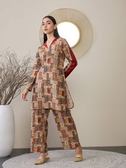 ADORNIA - Printed Tunic with Trousers (Set of 2)