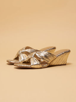 ERIDANI - Gold Juliet Knotted Wedges