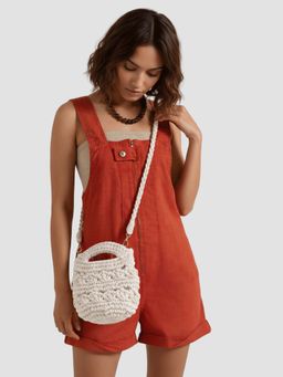 EcoRight - Macrame Mini Crossbody Sling Bag With Detachable Strap - Soda