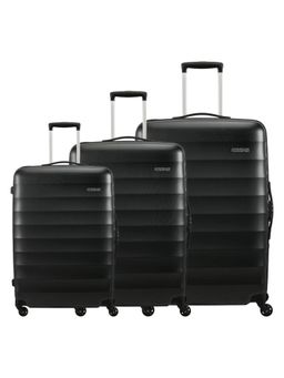 American Tourister - Barcelona Solid Polycarbonate Hard Side Trolley Bags - Black (Pack of 3) (S/M/L)