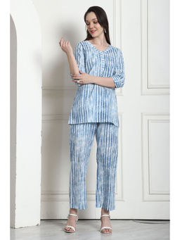 Rajnandini - Womens Sky blue Pure Cotton Printed Co-ords (Set of 2)