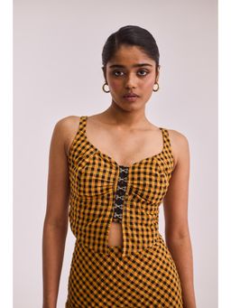 Urban Suburban - Yellow Gingham Checks Top