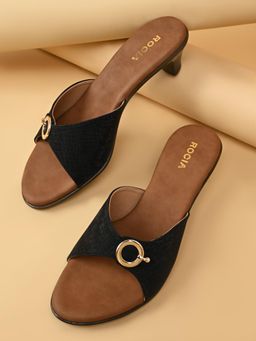 ROCIA - Black Women Textured Block Heels