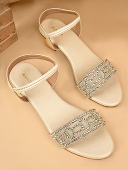 ROCIA - Gold Women Embellished Fancy Block Heels