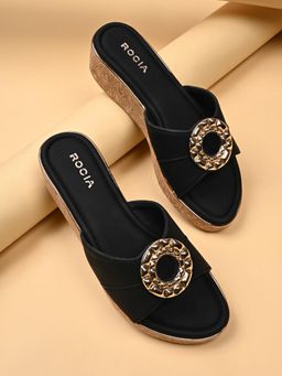 ROCIA - Black Women Wedges Heels