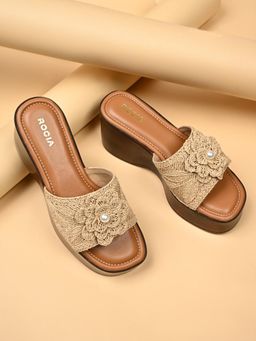 ROCIA - Beige Women Wedges Heels