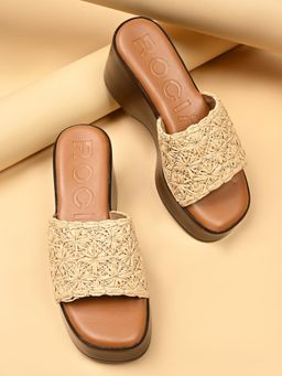 ROCIA - Beige Women Wedges Heels
