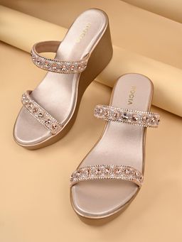 ROCIA - Rose Gold Women Wedges Heels