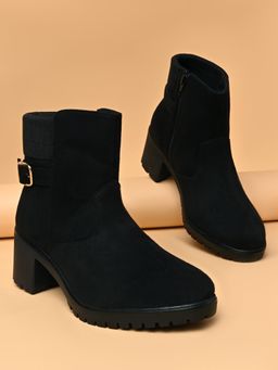 ROCIA - Black Women Suede Casual Boots