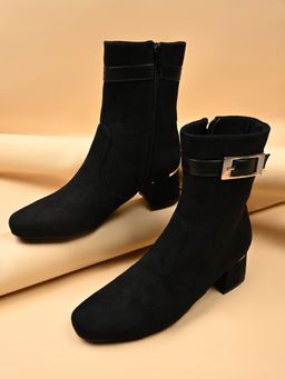 ROCIA - Black Women Suede Casual Boots