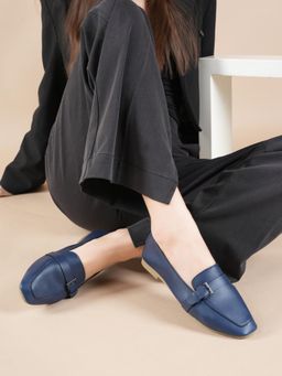 MOZAFIA - Navy Blue Women Casual Loafers