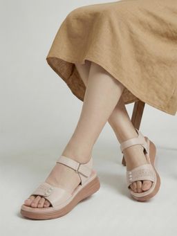 SHUZ TOUCH - Women Khaki Comfort Sandals