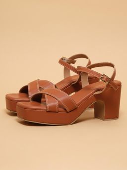 ERIDANI - Women Terra Brown Block Heels