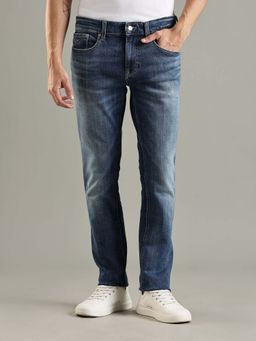 Tommy Hilfiger - Blue Cotton Slim Fit Mid Rise Jeans