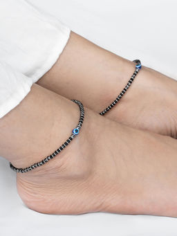 RACHIVA - 925 Sterling Silver Evil Eye Anklet for Women