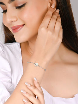 RACHIVA - 925 Sterling Silver Triple Star Zircon Bracelet