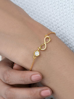 RACHIVA - 925 Sterling Silver Infinity Solitaire Bracelet