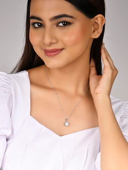 RACHIVA - 925 Sterling Silver Bold Solitaire Pendant Necklace
