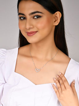 RACHIVA - 925 Sterling Silver Heart Affection Pendant Necklace