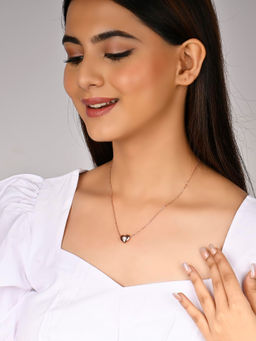 RACHIVA - 925 Sterling Silver Rose Gold Chic Love Pendant