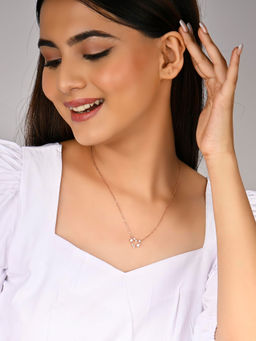 RACHIVA - 925 Sterling Silver Rose Gold Heart Pendant Necklace