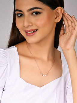 RACHIVA - 925 Sterling Silver Rose Gold Cascade Heart Pendant