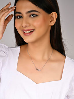 RACHIVA - 925 Sterling Silver Zircon Circle Pendant Necklace