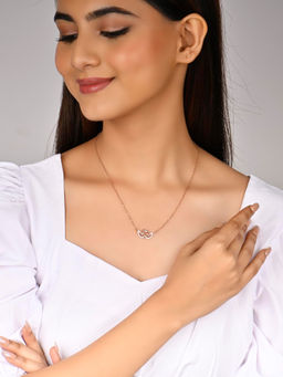 RACHIVA - 925 Sterling Silver Swan Lake Rose Gold Pendant