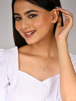 RACHIVA - 925 Sterling Silver Blossom Zircon Pendant Necklace