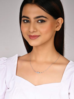 RACHIVA - 925 Sterling Silver Arc Zircon Pendant Necklace
