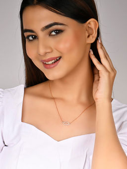 RACHIVA - 925 Sterling Silver Rose Gold Leaf Cascade Pendant