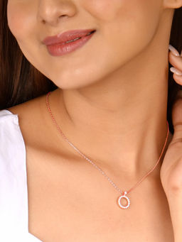 RACHIVA - 925 Sterling Silver Rose Gold Halo Zircon Pendant