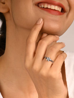 RACHIVA - 925 Sterling Silver Floret Zircon Ring