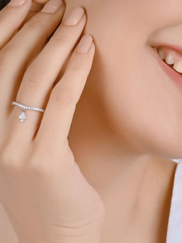 RACHIVA - 925 Sterling Silver Love Spade CZ Ring
