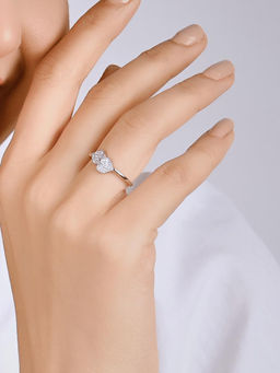 RACHIVA - 925 Sterling Silver Heart Duo Embrace Ring