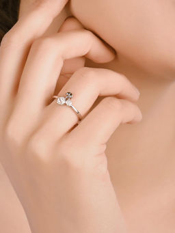 RACHIVA - 925 Sterling Silver Cherry Duo Zircon Ring