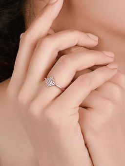 RACHIVA - 925 Sterling Silver Rose Gold Diamond Fusion Ring