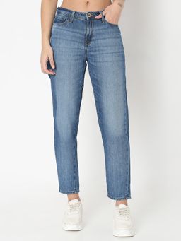 Spykar - Women Cotton Mom Fit Mid Rise Jeans